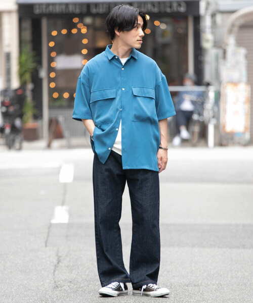 ITEMS URBANRESEARCH（アイテムズ アーバンリサーチ）の「ビッグシルエット 半袖CPOシャツ（シャツ/ブラウス・メンズ・ブラック/ベージュ/ブルー・SMALL/MEDIUM/LARGE）」の21枚目の写真