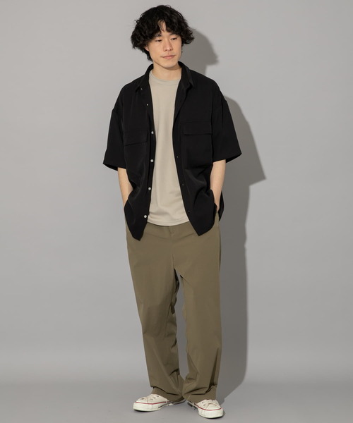 ITEMS URBANRESEARCH（アイテムズ アーバンリサーチ）の「ビッグシルエット 半袖CPOシャツ（シャツ/ブラウス・メンズ・ブラック/ベージュ/ブルー・SMALL/MEDIUM/LARGE）」の12枚目の写真