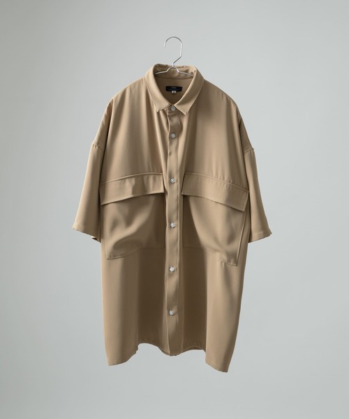 ITEMS URBANRESEARCH（アイテムズ アーバンリサーチ）の「ビッグシルエット 半袖CPOシャツ（シャツ/ブラウス・メンズ・ブラック/ベージュ/ブルー・SMALL/MEDIUM/LARGE）」の19枚目の写真