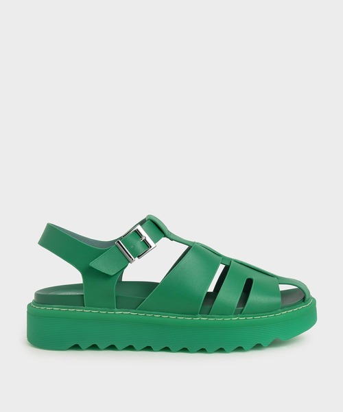 CHARLES & KEITH(チャールズ & キース)の「カットアウト ケージサンダル(サンダル・レディース・ブラック/オフホワイト/グリーン/ライトブラウン/ブラック系その他6/ホワイト・22.5cm/23cm/23.5cm/24.5cm/25cm/25.5cm)」の6枚目の写真