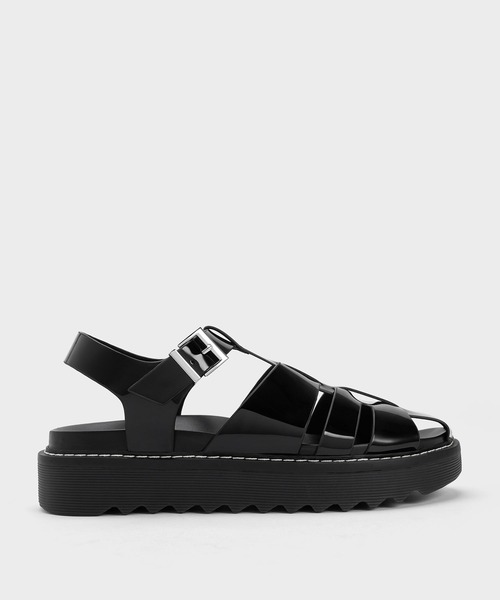 CHARLES & KEITH(チャールズ & キース)の「カットアウト ケージサンダル(サンダル・レディース・ブラック/オフホワイト/グリーン/ライトブラウン/ブラック系その他6/ホワイト・22.5cm/23cm/23.5cm/24.5cm/25cm/25.5cm)」の4枚目の写真