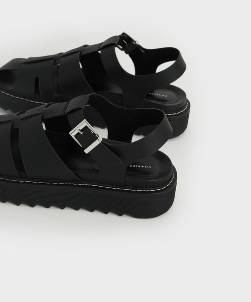 CHARLES & KEITH(チャールズ & キース)の「カットアウト ケージサンダル(サンダル・レディース・ブラック/オフホワイト/グリーン/ライトブラウン/ブラック系その他6/ホワイト・22.5cm/23cm/23.5cm/24.5cm/25cm/25.5cm)」の15枚目の写真