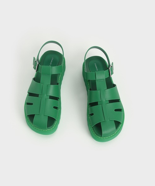 CHARLES & KEITH(チャールズ & キース)の「カットアウト ケージサンダル(サンダル・レディース・ブラック/オフホワイト/グリーン/ライトブラウン/ブラック系その他6/ホワイト・22.5cm/23cm/23.5cm/24.5cm/25cm/25.5cm)」の10枚目の写真