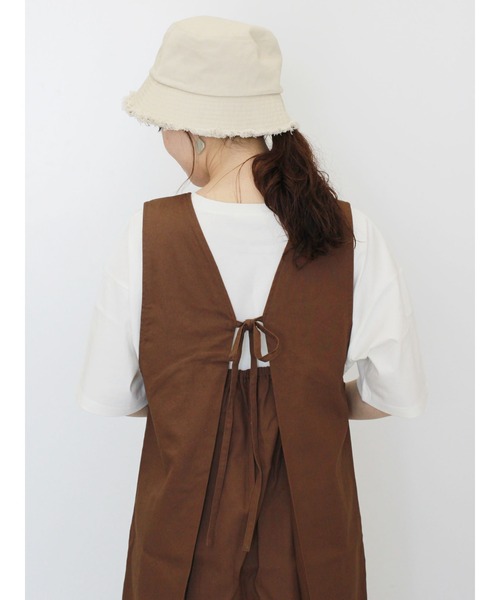 ehka sopo（エヘカソポ）の「後ろリボンジャンスカ（ジャンパースカート・レディース・ブラウン/グリーン/ベージュ・ﾌﾘ-）」の9枚目の写真