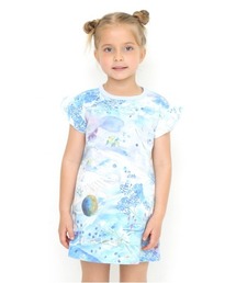 Design Tshirts Store graniph | 眺め(清水美紅)|コラボキッズボックスフリルワンピース(ライトブルー)(ワンピース)