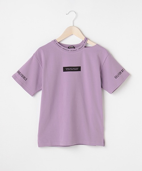 by LOVEiT（バイラビット）の「衿スリットロゴプリントTシャツ（Tシャツ/カットソー・キッズ・ラベンダー/ブラック/ホワイト・120cm/160cm/150cm/130cm/140cm）」の3枚目の写真