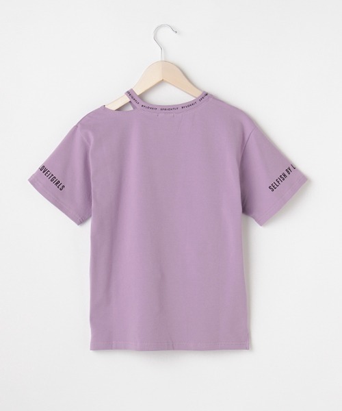 by LOVEiT（バイラビット）の「衿スリットロゴプリントTシャツ（Tシャツ/カットソー・キッズ・ラベンダー/ブラック/ホワイト・120cm/160cm/150cm/130cm/140cm）」の6枚目の写真