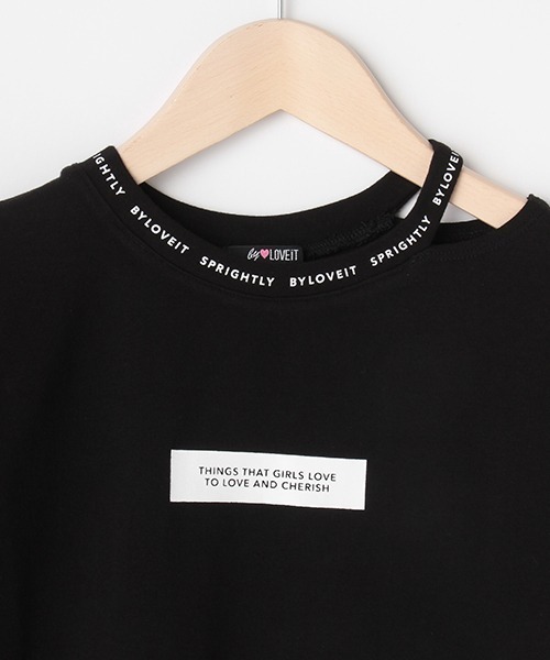 by LOVEiT（バイラビット）の「衿スリットロゴプリントTシャツ（Tシャツ/カットソー・キッズ・ラベンダー/ブラック/ホワイト・120cm/160cm/150cm/130cm/140cm）」の8枚目の写真