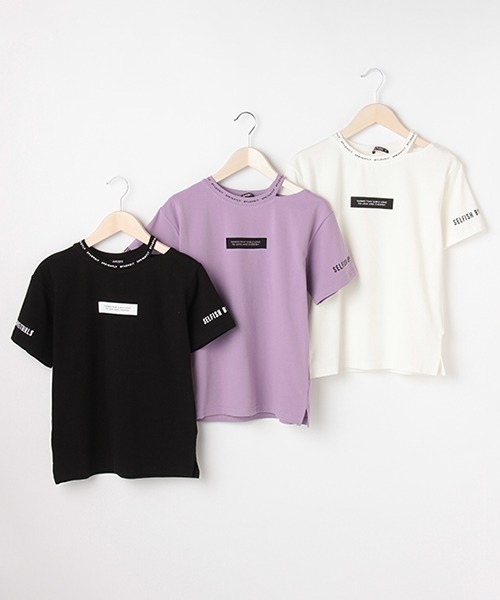 by LOVEiT（バイラビット）の「衿スリットロゴプリントTシャツ（Tシャツ/カットソー・キッズ・ラベンダー/ブラック/ホワイト・120cm/160cm/150cm/130cm/140cm）」の12枚目の写真