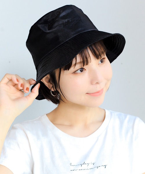 14+（イチヨンプラス）の「オーガンジーバケットハット（ハット・レディース・ブラック/ベージュ/パープル・FREE）」の2枚目の写真