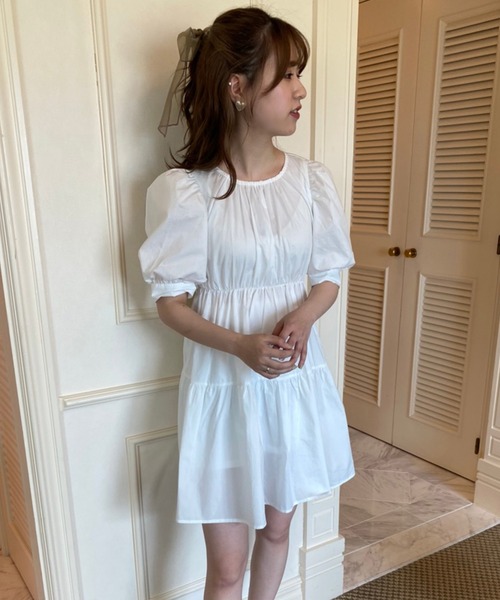 one after another NICE CLAUP（ワンアフターアナザーナイスクラップ）の「バックリボン袖コンシャスチュニック（チュニック・レディース・オフホワイト/ホワイト系その他/ブラック/ミント・FREE）」の15枚目の写真