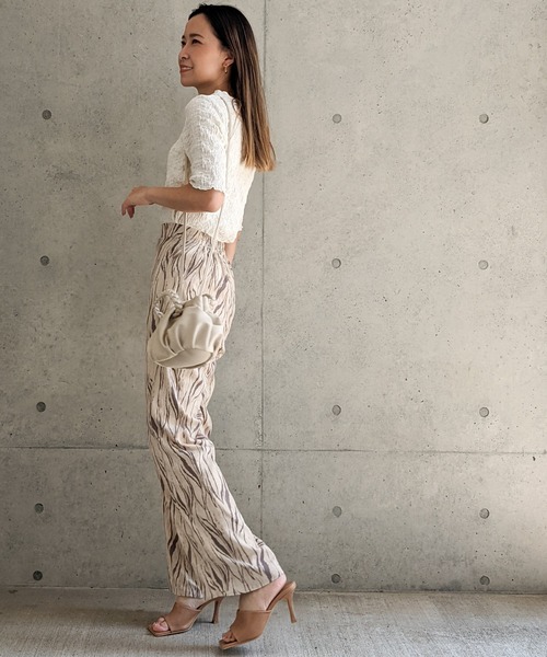 Per sist ence(パーシエンス)の「Per sist ence/パーシエンス ゼブラ柄フレアパンツ(その他パンツ・レディース・アイボリー/モカ・FREE)」の7枚目の写真