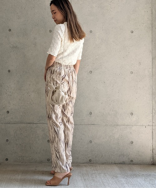 Per sist ence(パーシエンス)の「Per sist ence/パーシエンス ゼブラ柄フレアパンツ(その他パンツ・レディース・アイボリー/モカ・FREE)」の9枚目の写真