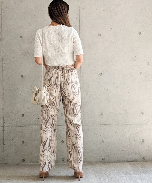 Per sist ence(パーシエンス)の「Per sist ence/パーシエンス ゼブラ柄フレアパンツ(その他パンツ・レディース・アイボリー/モカ・FREE)」の12枚目の写真