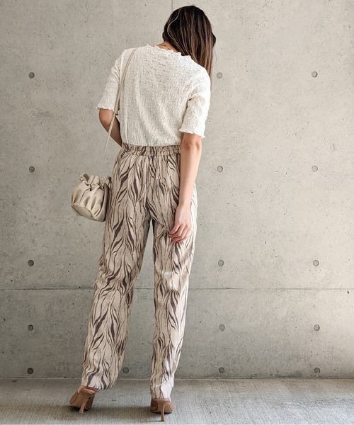 Per sist ence(パーシエンス)の「Per sist ence/パーシエンス ゼブラ柄フレアパンツ(その他パンツ・レディース・アイボリー/モカ・FREE)」の13枚目の写真