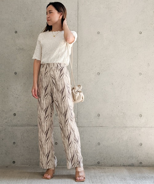 Per sist ence(パーシエンス)の「Per sist ence/パーシエンス ゼブラ柄フレアパンツ(その他パンツ・レディース・アイボリー/モカ・FREE)」の6枚目の写真