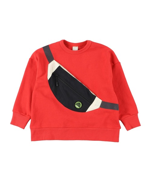 DILASH（ディラッシュ）の「抗菌だまし絵ボディバッグトレーナー（スウェット・キッズ・ブラック/レッド・90/100/110/120/80/130/140）」の3枚目の写真