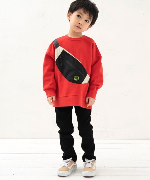 DILASH（ディラッシュ）の「抗菌だまし絵ボディバッグトレーナー（スウェット・キッズ・ブラック/レッド・90/100/110/120/80/130/140）」の5枚目の写真