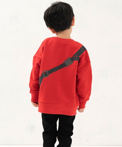 DILASH（ディラッシュ）の「抗菌だまし絵ボディバッグトレーナー（スウェット・キッズ・ブラック/レッド・90/100/110/120/80/130/140）」の8枚目の写真