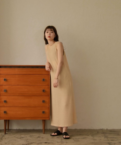 I_am（アイアム）の「Lady mesh ops（ワンピース・レディース・ベージュ/オレンジ・FREE）」の12枚目の写真