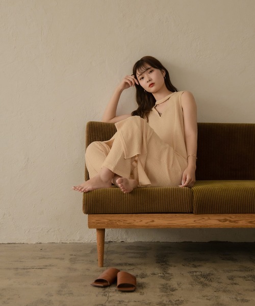 I_am（アイアム）の「Lady mesh ops（ワンピース・レディース・ベージュ/オレンジ・FREE）」の14枚目の写真