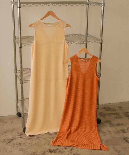I_am（アイアム）の「Lady mesh ops（ワンピース・レディース・ベージュ/オレンジ・FREE）」の8枚目の写真