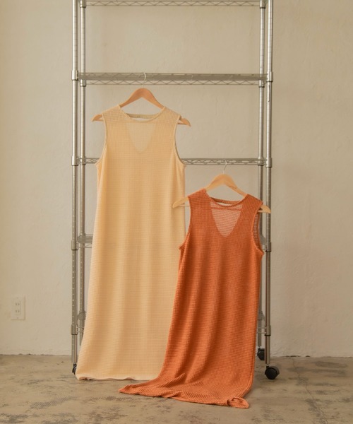 I_am（アイアム）の「Lady mesh ops（ワンピース・レディース・ベージュ/オレンジ・FREE）」の18枚目の写真