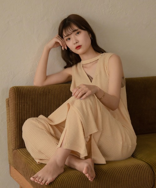 I_am（アイアム）の「Lady mesh ops（ワンピース・レディース・ベージュ/オレンジ・FREE）」の5枚目の写真