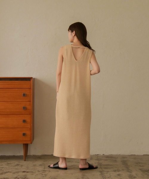 I_am（アイアム）の「Lady mesh ops（ワンピース・レディース・ベージュ/オレンジ・FREE）」の4枚目の写真