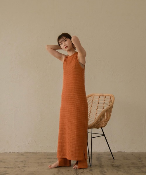 I_am（アイアム）の「Lady mesh ops（ワンピース・レディース・ベージュ/オレンジ・FREE）」の7枚目の写真