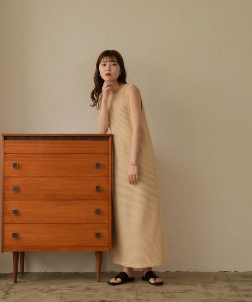 I_am（アイアム）の「Lady mesh ops（ワンピース・レディース・ベージュ/オレンジ・FREE）」の16枚目の写真