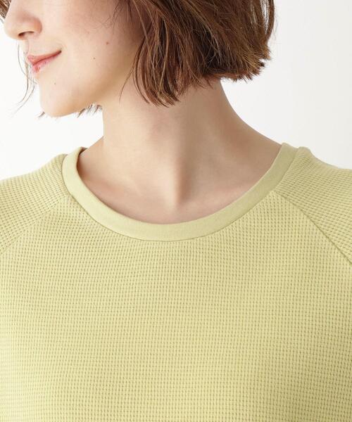 DRESKIP(ドレスキップ)の「◆ワッフル素材重ね着風トップス(Tシャツ/カットソー・レディース・ブラック/オフホワイト/カーキ/レモンイエロー・02/03/04)」の6枚目の写真