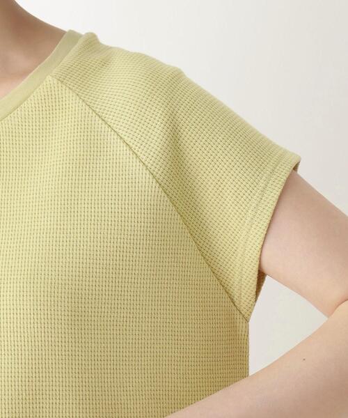 DRESKIP(ドレスキップ)の「◆ワッフル素材重ね着風トップス(Tシャツ/カットソー・レディース・ブラック/オフホワイト/カーキ/レモンイエロー・02/03/04)」の9枚目の写真