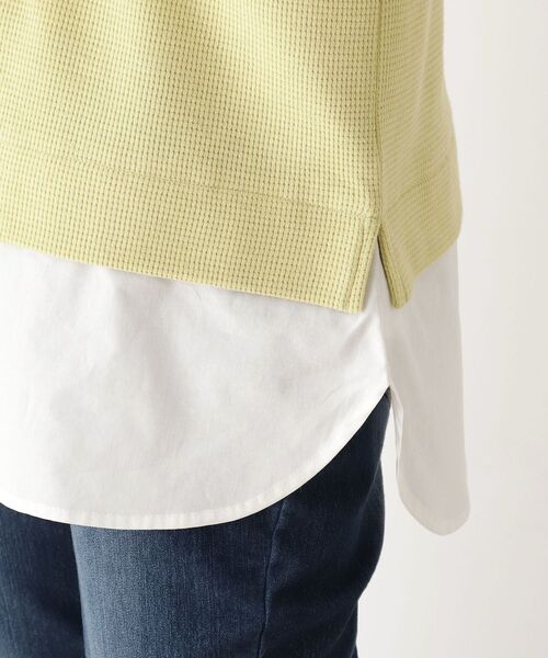 DRESKIP(ドレスキップ)の「◆ワッフル素材重ね着風トップス(Tシャツ/カットソー・レディース・ブラック/オフホワイト/カーキ/レモンイエロー・02/03/04)」の11枚目の写真
