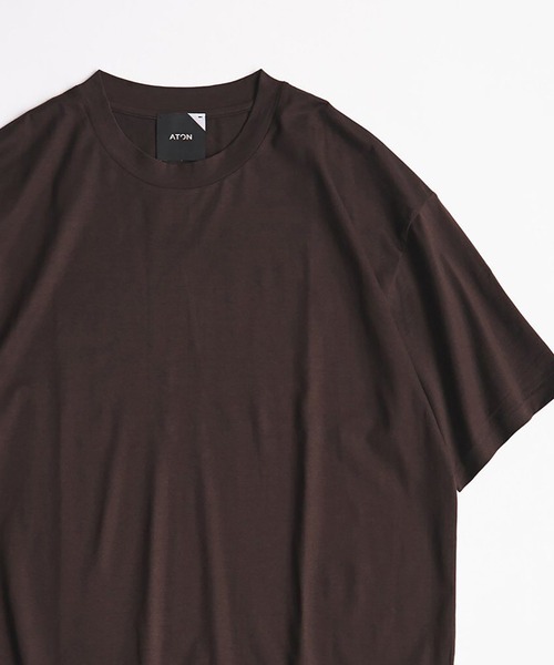 EDIFICE（エディフィス）の「《再入荷》【ATON/エイトン】SUVIN60/2 OVERSIZED Tシャツ（Tシャツ/カットソー・メンズ・ホワイト/チャコールグレー/ブラック/ブラウン/ピンク/ライトグリーン・4/6）」の5枚目の写真