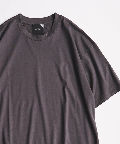 EDIFICE（エディフィス）の「《再入荷》【ATON/エイトン】SUVIN60/2 OVERSIZED Tシャツ（Tシャツ/カットソー・メンズ・ホワイト/チャコールグレー/ブラック/ブラウン/ピンク/ライトグリーン・4/6）」の4枚目の写真
