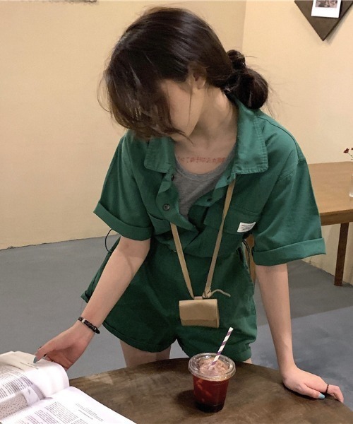 aimoha(アイモハ)の「オールインワン(つなぎ/オールインワン・レディース・ベージュ/グリーン・FREE)」の13枚目の写真