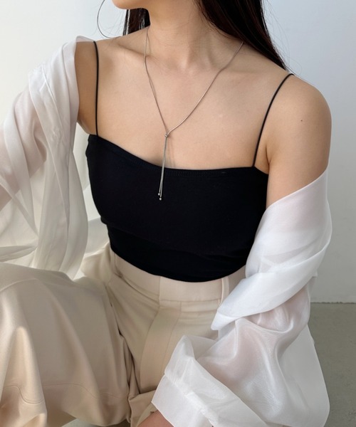 CLEA（クレア）の「カップ付きスキニーストラップキャミソール（キャミソール・レディース・ホワイト/ブラック/サックスブルー/ピンク/ブラウン・FREE）」の20枚目の写真