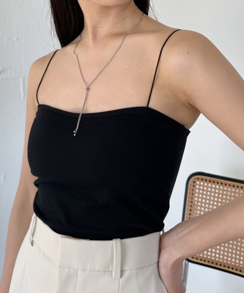 CLEA（クレア）の「カップ付きスキニーストラップキャミソール（キャミソール・レディース・ホワイト/ブラック/サックスブルー/ピンク/ブラウン・FREE）」の18枚目の写真