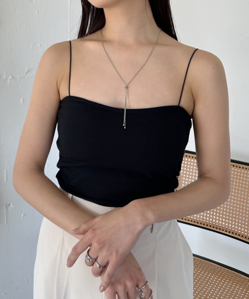 CLEA（クレア）の「カップ付きスキニーストラップキャミソール（キャミソール・レディース・ホワイト/ブラック/サックスブルー/ピンク/ブラウン・FREE）」の16枚目の写真