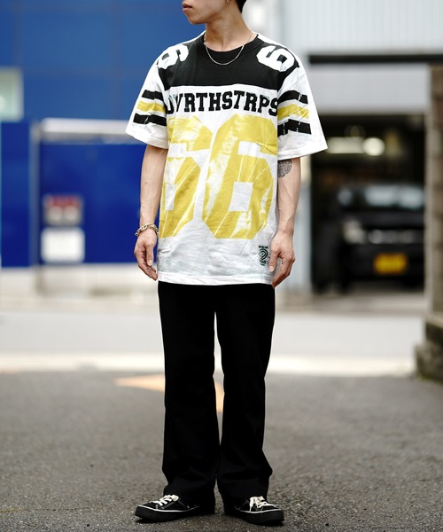OVER THE STRIPES(オーバーザストライプス)の「OVER THE STRiPES オーバーザストライプス 66pt 66プリントTシャツ(Tシャツ/カットソー・メンズ・ホワイト・LARGE)」の2枚目の写真