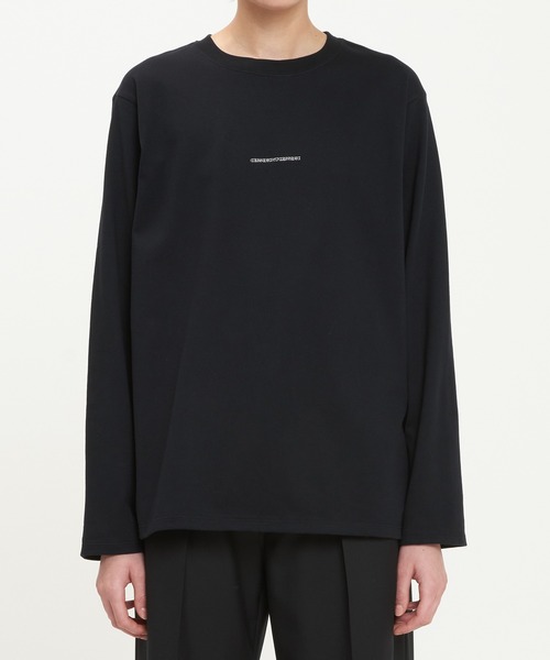 DRESSEDUNDRESSED（ドレスドアンドレスド）の「Invert Logo Embroidery Long Sleeve T-Shirt（Tシャツ/カットソー・メンズ・ホワイト/ブラック・2/4/3）」の2枚目の写真