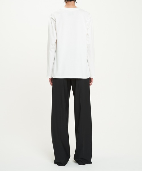 DRESSEDUNDRESSED（ドレスドアンドレスド）の「Invert Logo Embroidery Long Sleeve T-Shirt（Tシャツ/カットソー・メンズ・ホワイト/ブラック・2/4/3）」の6枚目の写真