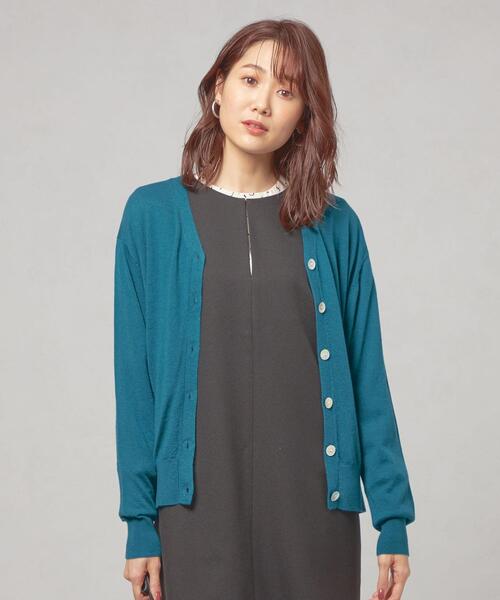 closet story(クローゼットストーリー)の「<closet story(クローゼットストーリー)>ドルマンスリーブ Vネック カーディガン -ウォッシャブル-(カーディガン/ボレロ・レディース・ピンク/ダークグレー/ターコイズブルー・FREE)」の3枚目の写真
