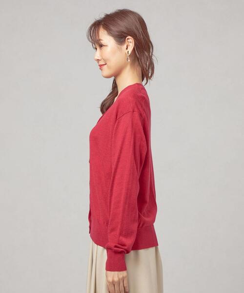 closet story(クローゼットストーリー)の「<closet story(クローゼットストーリー)>ドルマンスリーブ Vネック カーディガン -ウォッシャブル-(カーディガン/ボレロ・レディース・ピンク/ダークグレー/ターコイズブルー・FREE)」の4枚目の写真