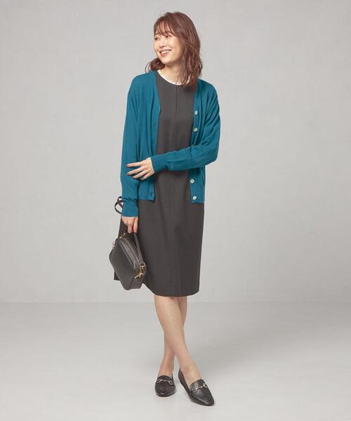 closet story(クローゼットストーリー)の「<closet story(クローゼットストーリー)>ドルマンスリーブ Vネック カーディガン -ウォッシャブル-(カーディガン/ボレロ・レディース・ピンク/ダークグレー/ターコイズブルー・FREE)」の5枚目の写真