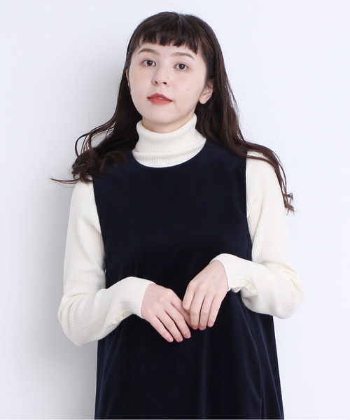 CHILD WOMAN（チャイルドウーマン）の「VICTORIAソモウ14GGリブタートル（ニット/セーター・レディース・ダークブラウン/パープル/レッド/サックスブルー/ピンク/イエロー/オレンジ/グリーン/アイボリー/その他/ブラック・FREE）」の2枚目の写真