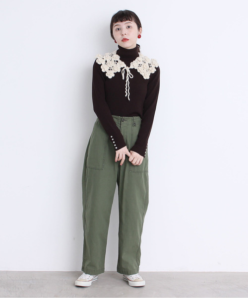 CHILD WOMAN（チャイルドウーマン）の「VICTORIAソモウ14GGリブタートル（ニット/セーター・レディース・ダークブラウン/パープル/レッド/サックスブルー/ピンク/イエロー/オレンジ/グリーン/アイボリー/その他/ブラック・FREE）」の21枚目の写真