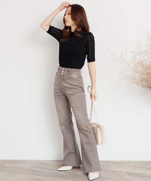 LIPSERVICE（リップサービス）の「スリムフレアdenimパンツ（デニムパンツ・レディース・ブラウン/インディゴブルー/ブラック・S/M）」の8枚目の写真