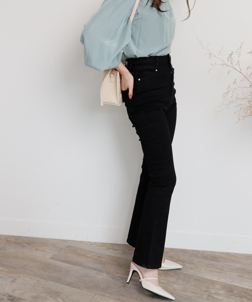 LIPSERVICE（リップサービス）の「スリムフレアdenimパンツ（デニムパンツ・レディース・ブラウン/インディゴブルー/ブラック・S/M）」の7枚目の写真